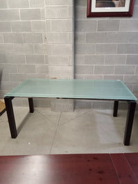 72"W Frosted Glass Dining Table