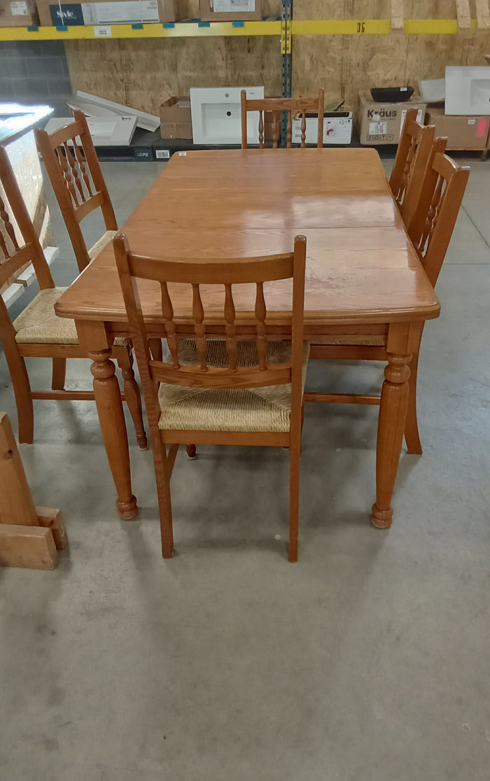 54"W Dining Table with Six Chairs