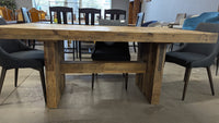 Rustic Large Brown Dining Table Set