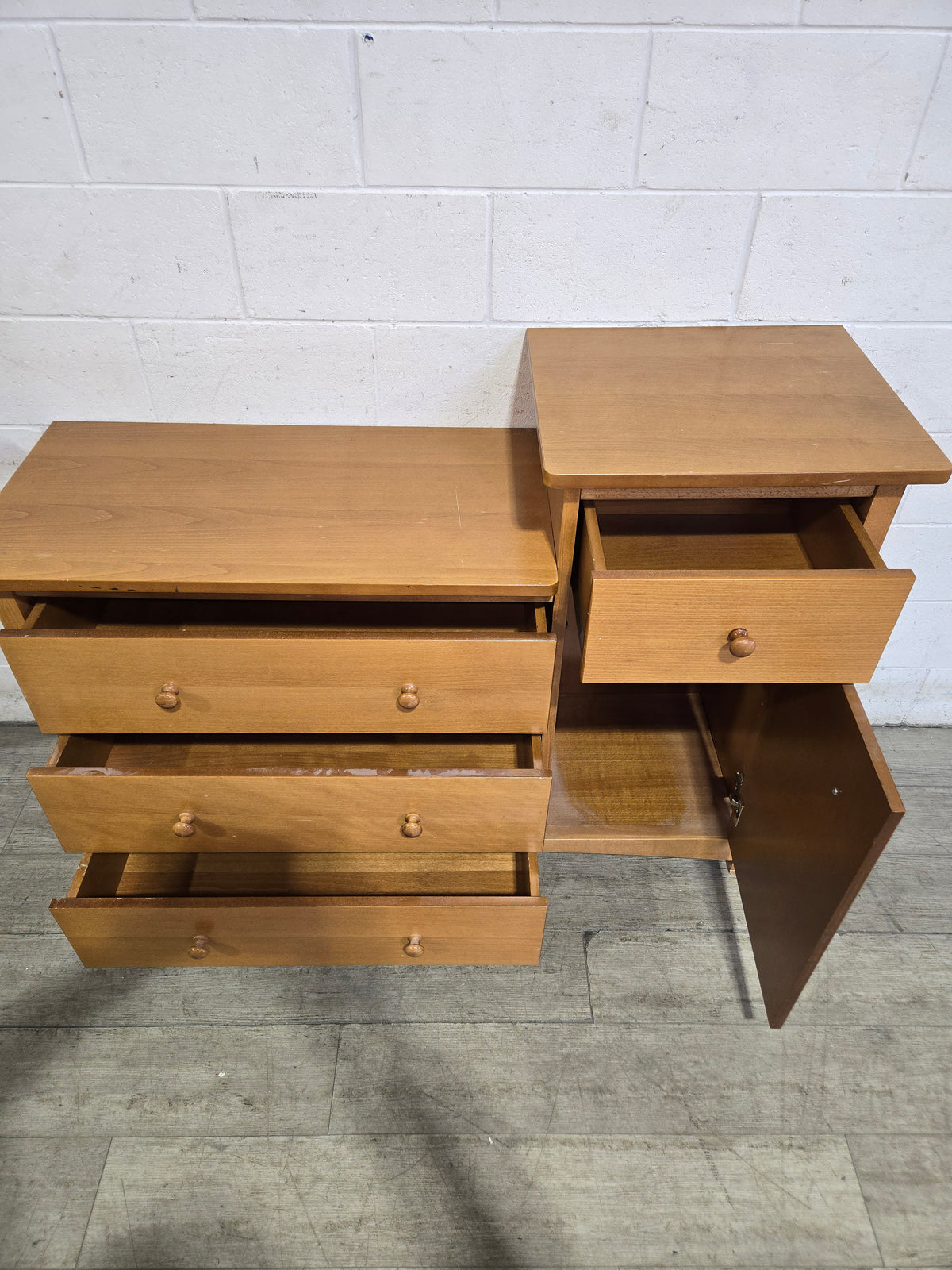 Three Drawer Dresser With One Door