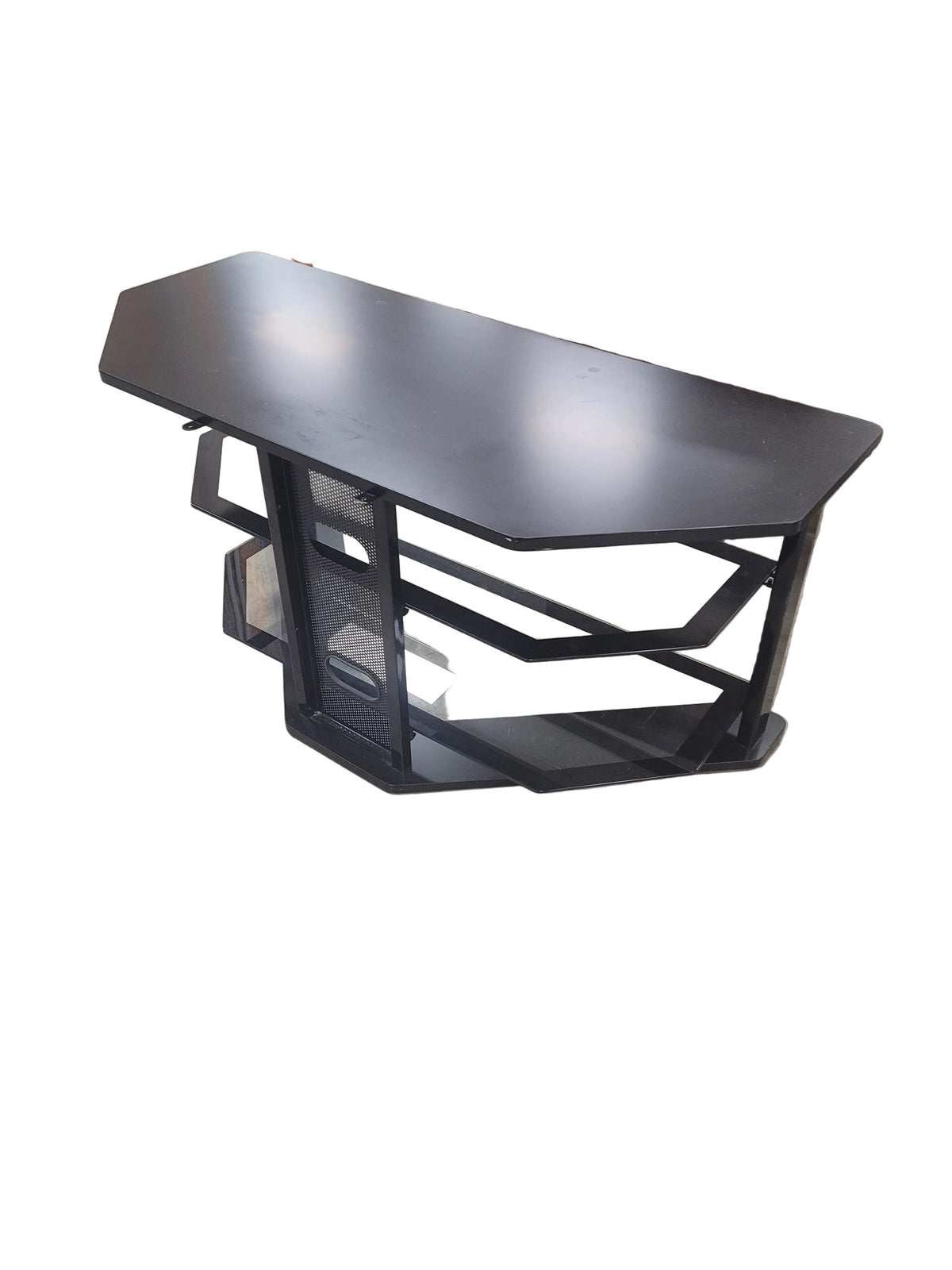 Black Metal Framed Corner Tv Stand