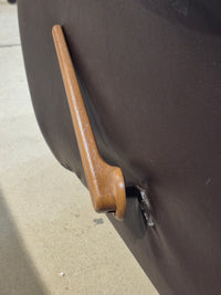 Brown Leather Manual Reclining Loveseat - - 1 side only reclines