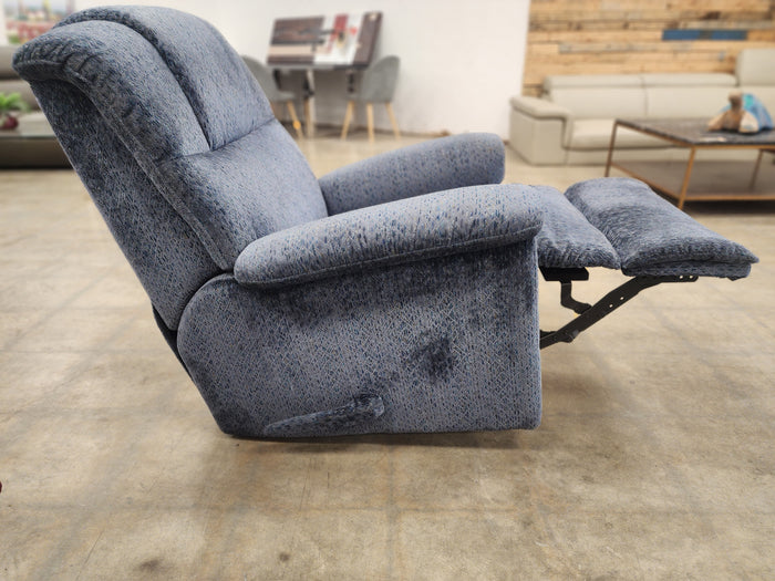 Dark Blue Upholstered Rocking Recliner