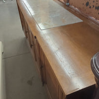 72.5"W Wooden Sideboard with Marble Inlaid Top