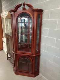 21"W One Piece Corner Curio Cabinet