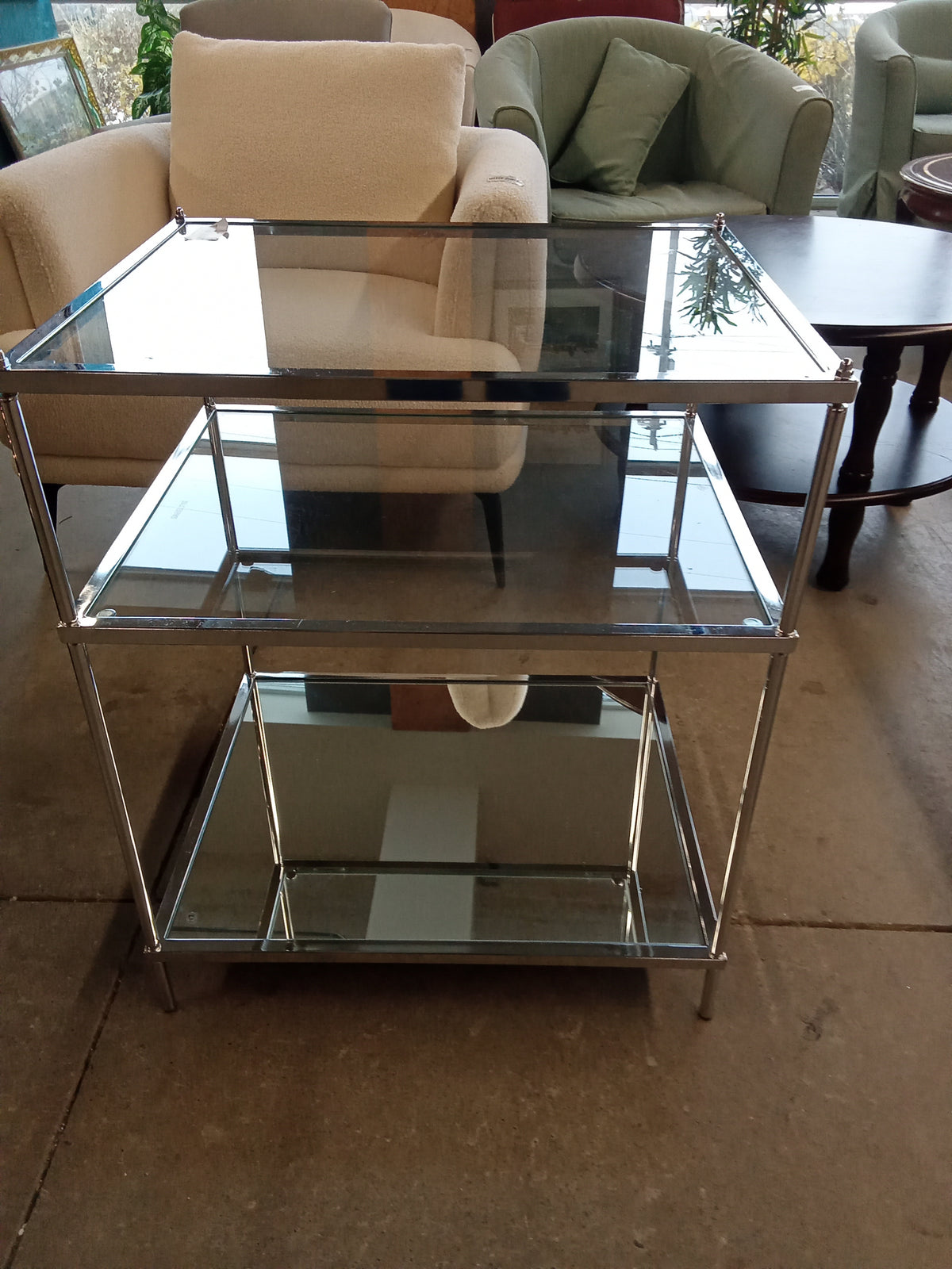 22"W Glass Side Table