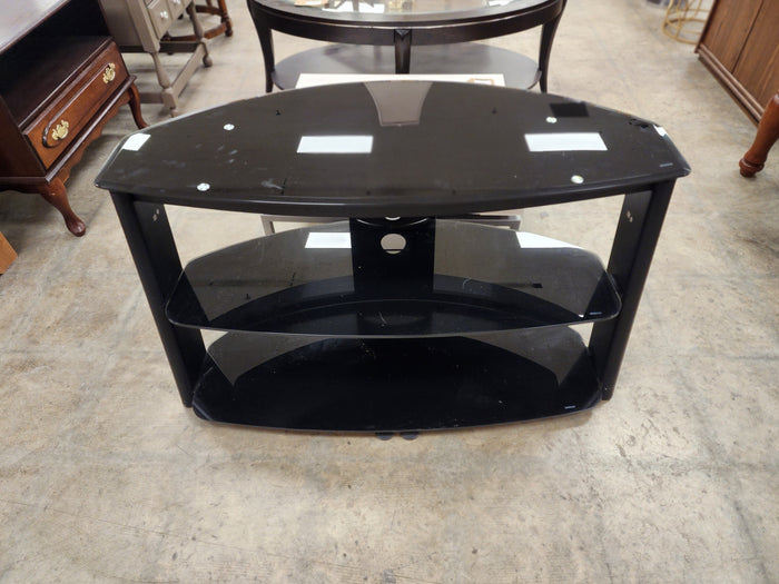Black Glass 3 Tier Tv Stand