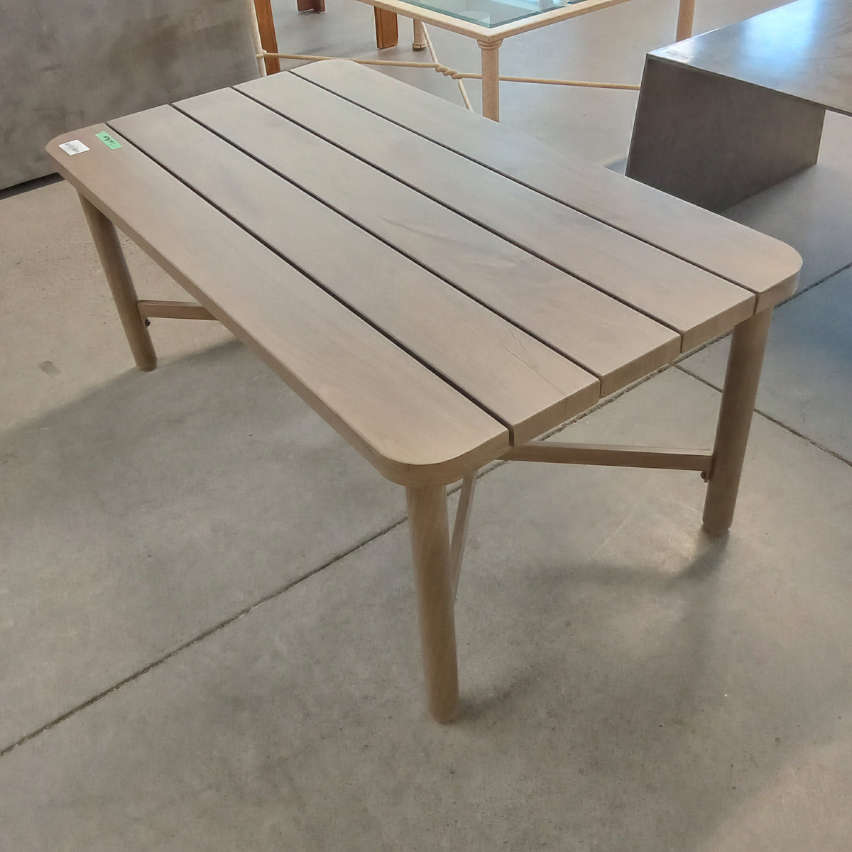 42.5"W Faux Wood Metal Coffee Table