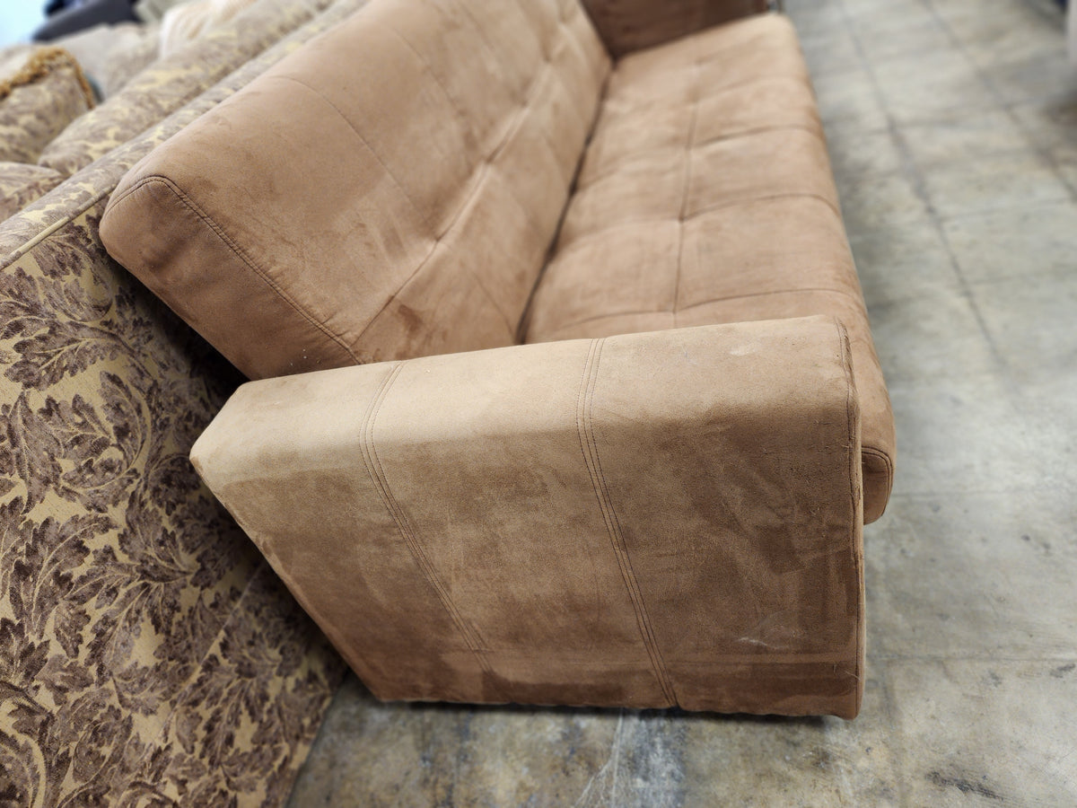 Light Brown Tufted Upholstered Sofa