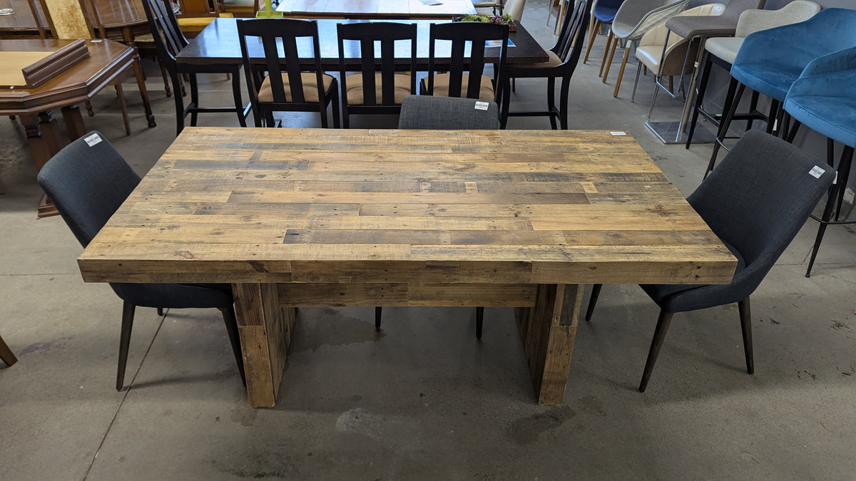 Rustic Large Brown Dining Table Set