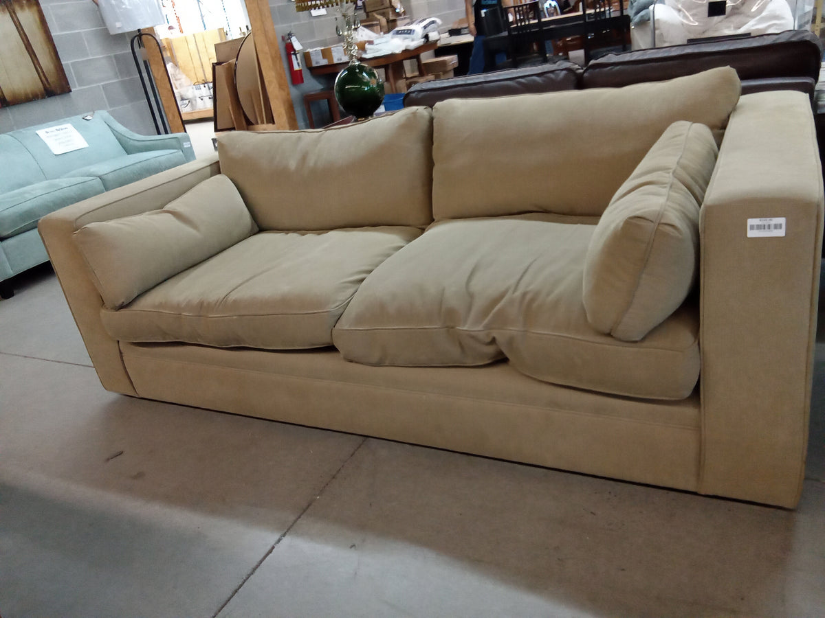 85" W Beige Fabric Sofa
