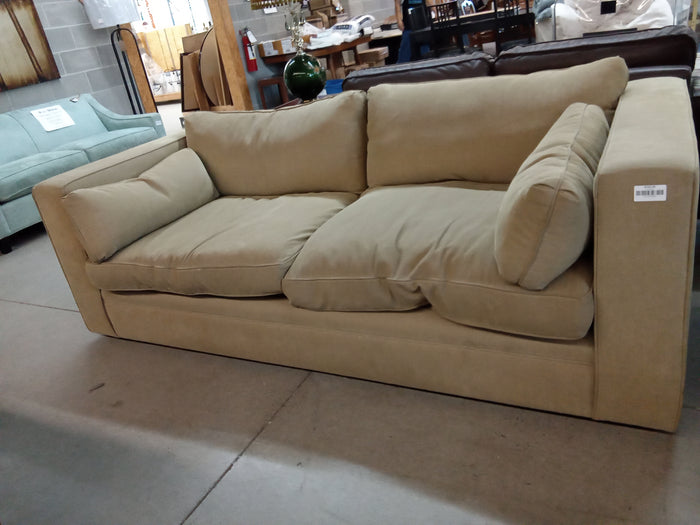 85" W Beige Fabric Sofa