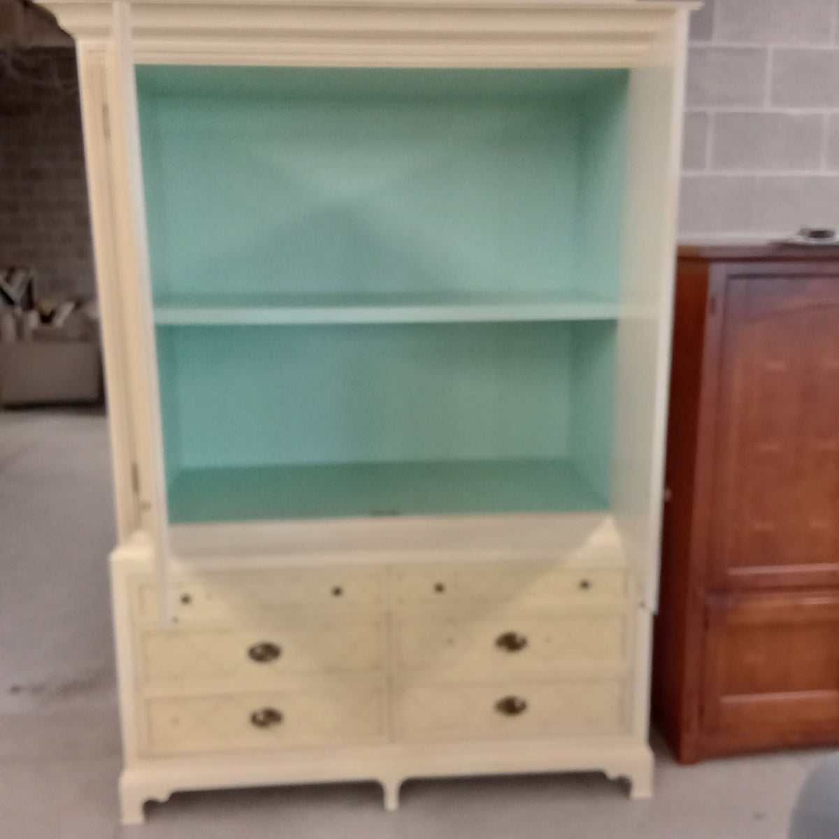 60"W 2-Piece Vintage Style Armoire