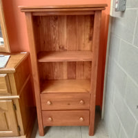 24"W Pine Shelf Unit with Two Drawers