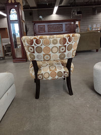 19"W Patterned Gold Accent Chair