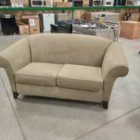 72"W Beige Fabric Love Seat