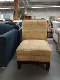 27"W Accent Chair in Gold with Embroidered Pattern
