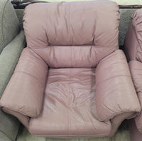 Mauve Leather Accent Chair