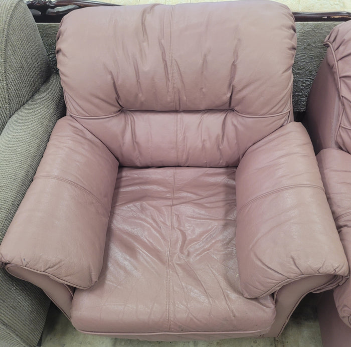 Mauve Leather Accent Chair