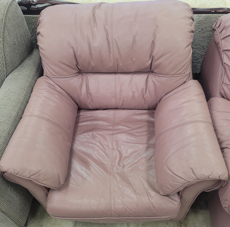 Mauve Leather Accent Chair