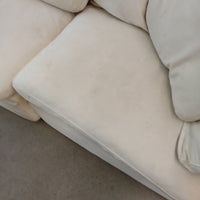 120"W 3-Piece Sectional Sofa in White