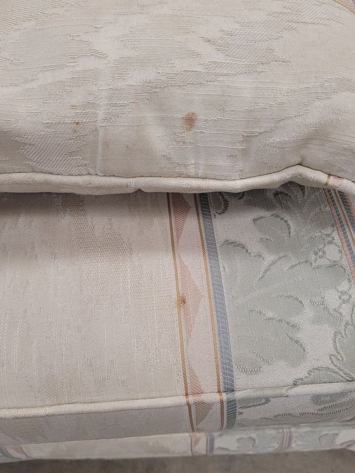 Cream And Light Green Striped 3-Seater