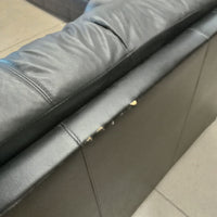 62"W Love Seat in Black Faux Leather