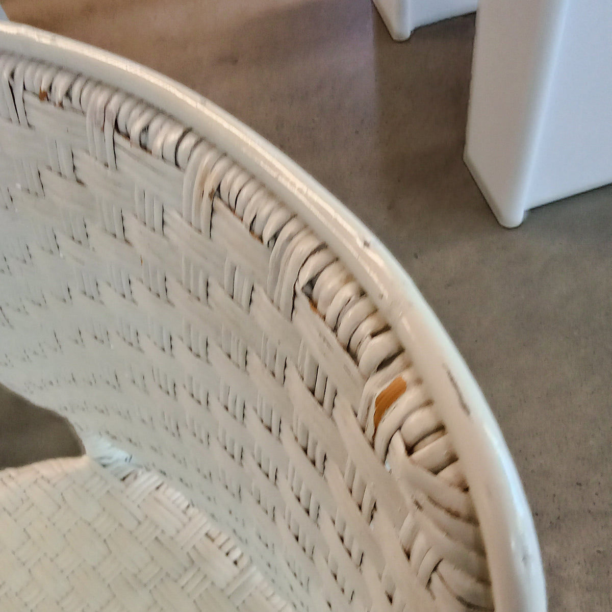 Four Piece White Wicker Patio Set