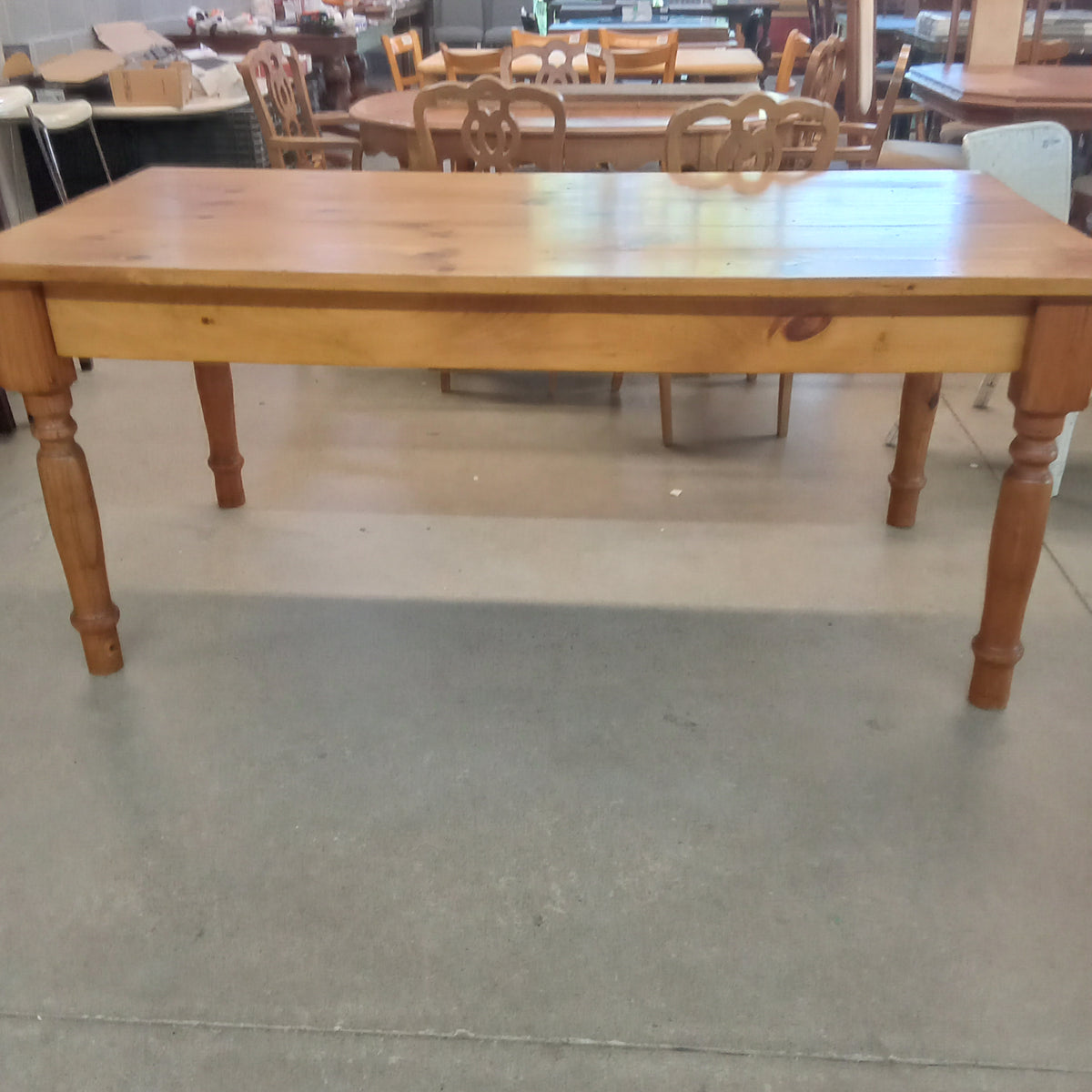 72"W Knotty Pine Dining Table