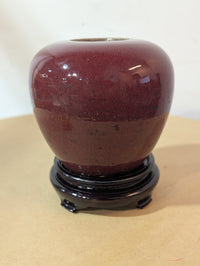 Oxblood Ceramic Vase With Stand