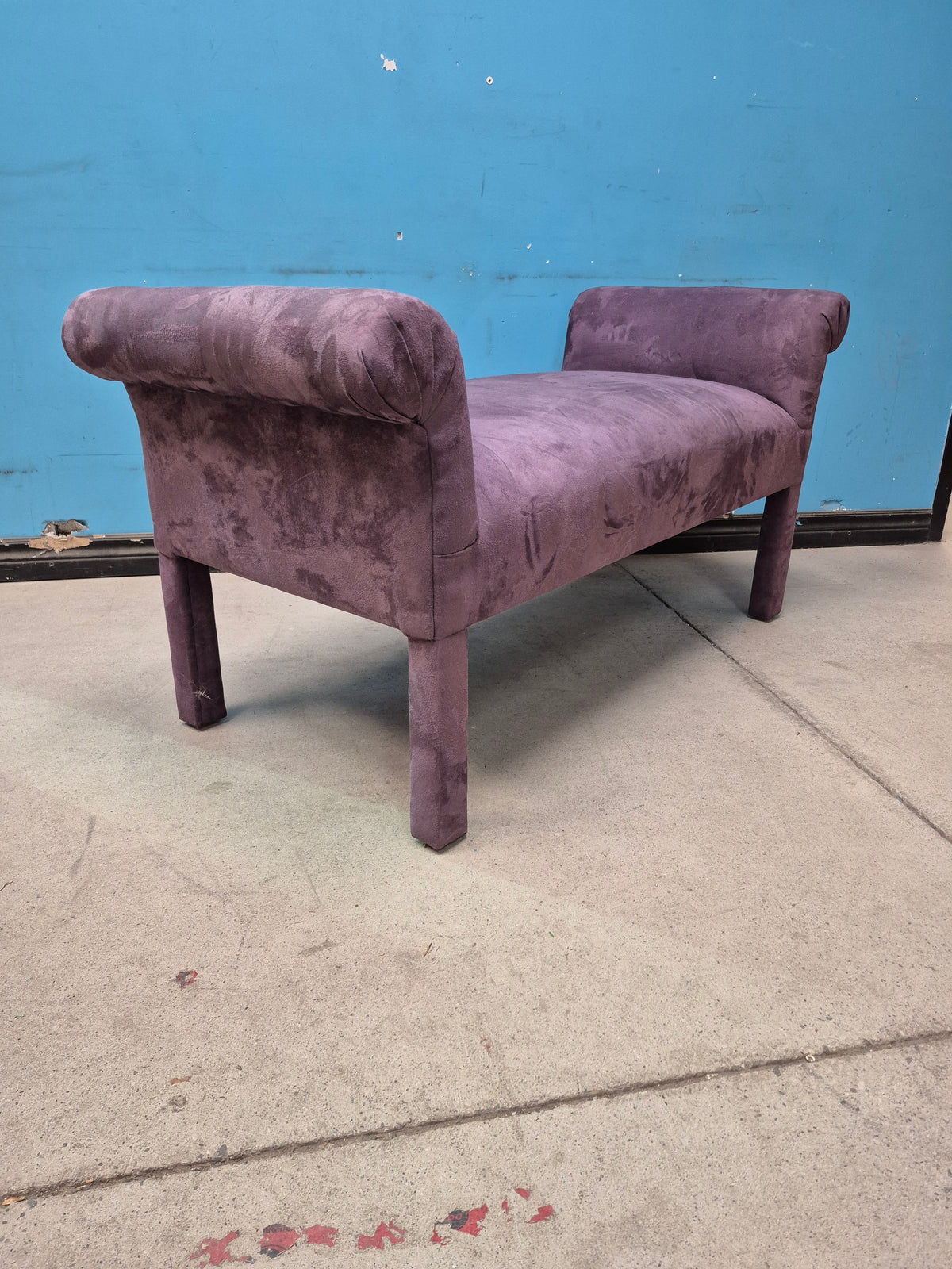 Upholstered Bench with Roll-Style Arms