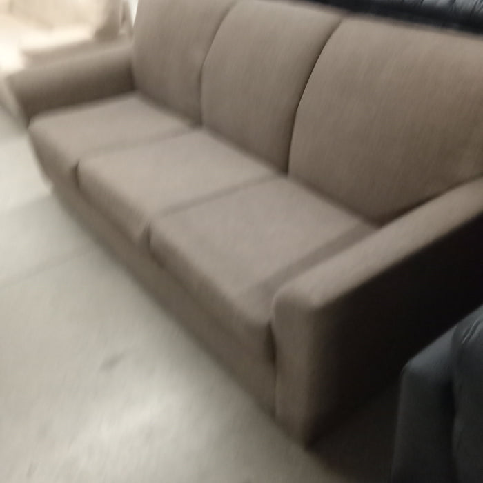 80"W 3-Seat Brown Fabric Sofa