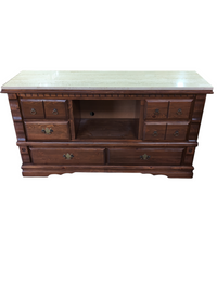 Wooden Credenza w/ Marble Top
