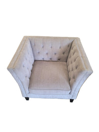 Light Grey Tufted Club Chair