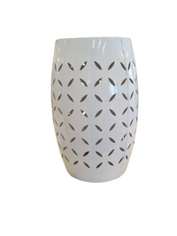 White Barrel Side Table