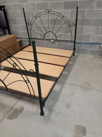 63"W Queen Bed Frame with Metal Head and Foot Boards