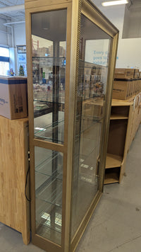 41.5"W Vintage Brass Curio Cabinet