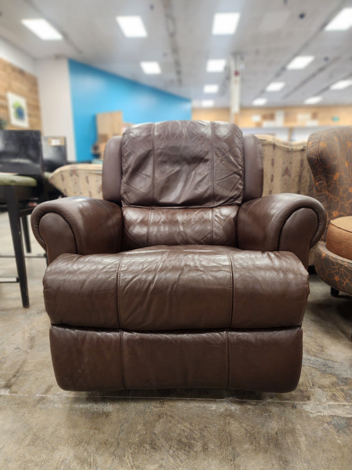 Dark Brown Leather Rocking Recliner