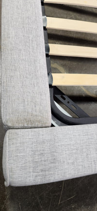 Grey Upholstered King Size Bed