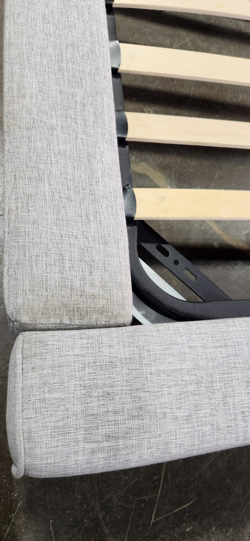 Grey Upholstered King Size Bed