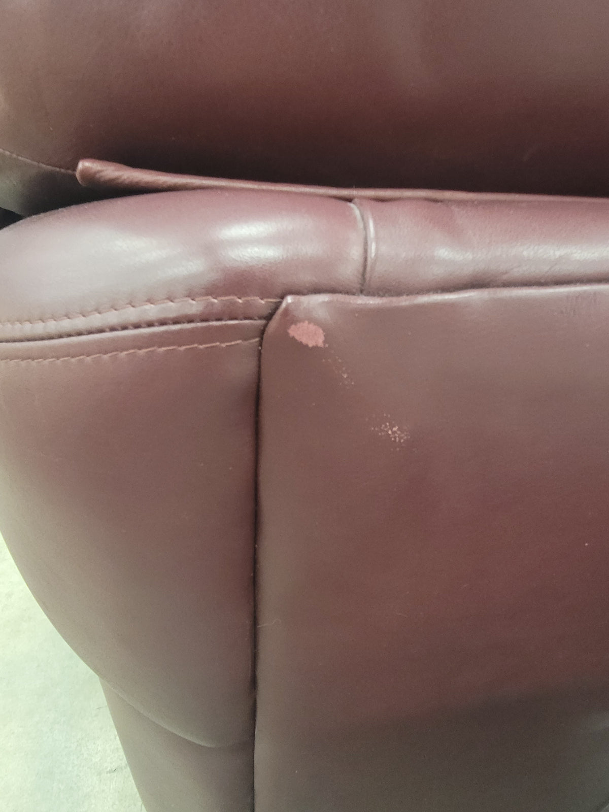 Burgundy Leather Loveseat