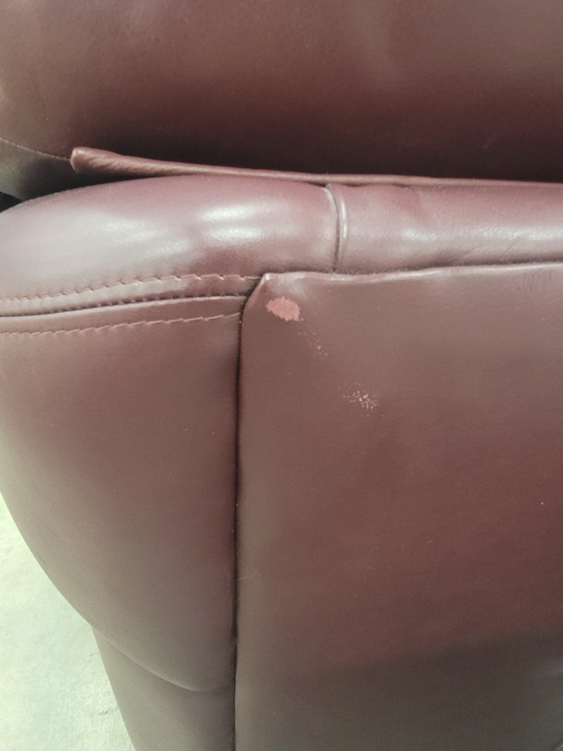 Burgundy Leather Loveseat