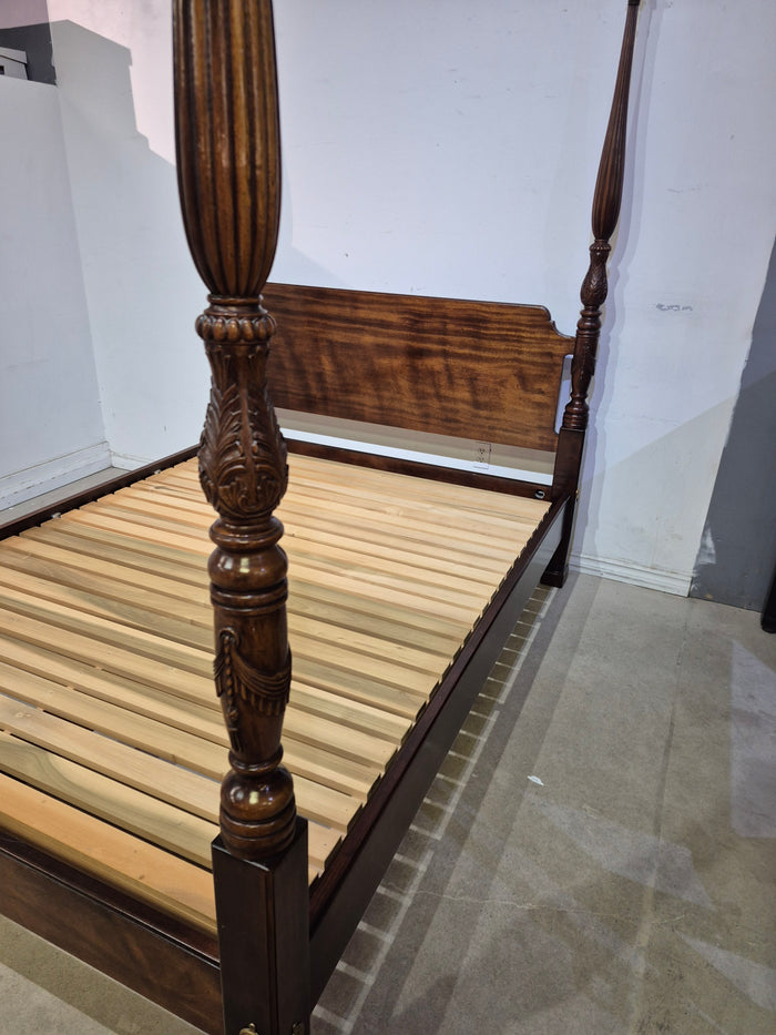 Queen Carved Mahogany Poster Bed