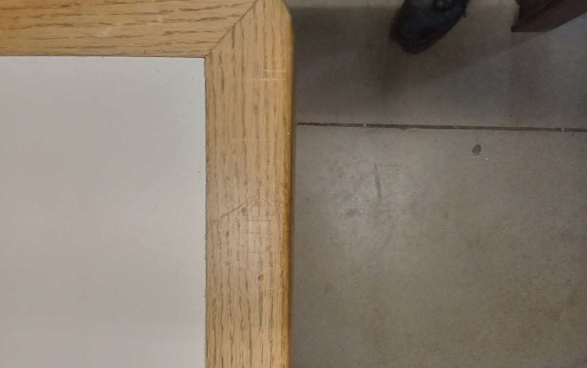 54"W White Kitchen Table with Wood Trim