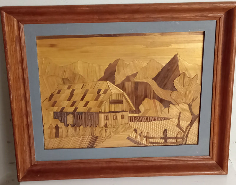 Marquetry of a Rural Scene