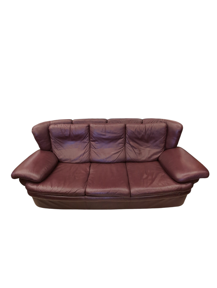 Cabernet Red Genuine Leather Sofa
