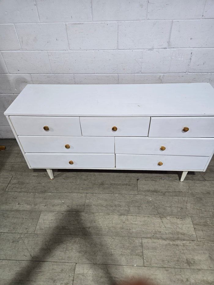White Dresser With Wooden Knobs