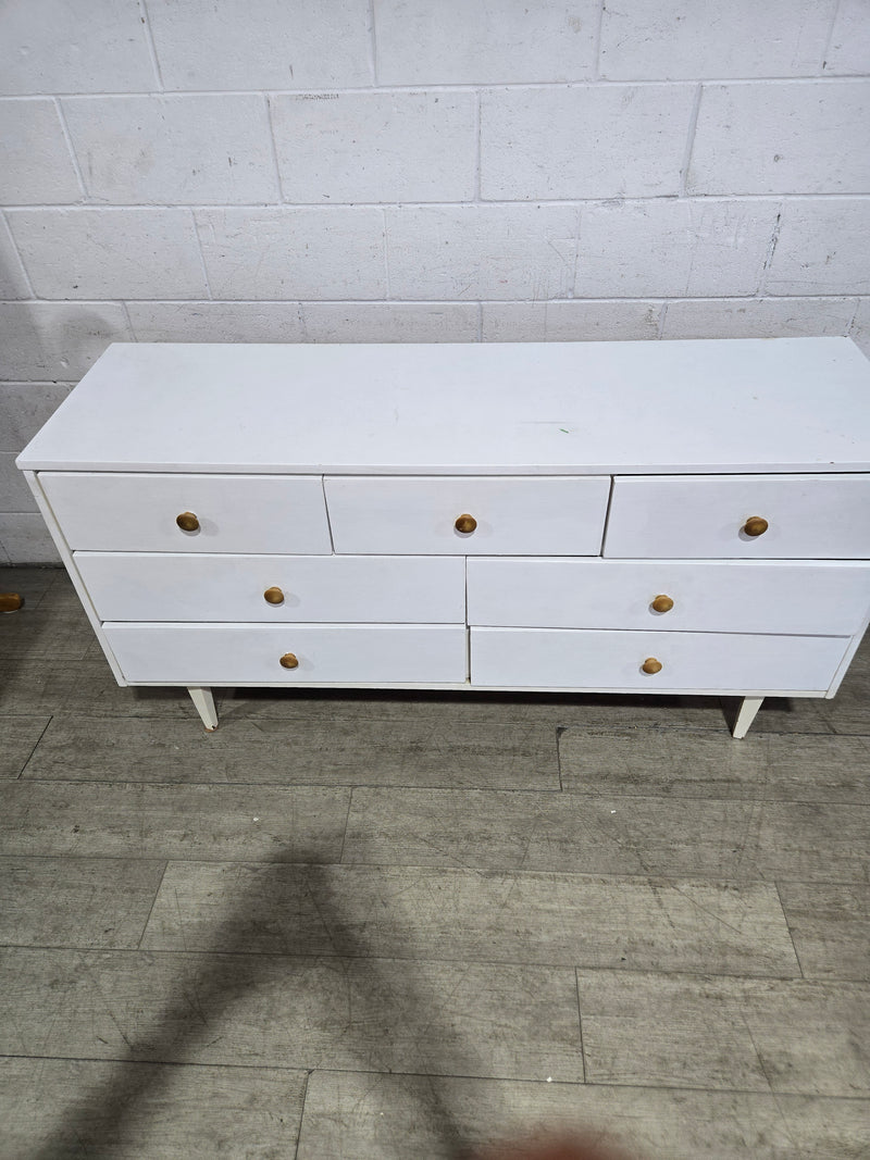 White Dresser With Wooden Knobs