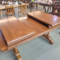 66"W Solid Wood Dining Table with Two Leaves