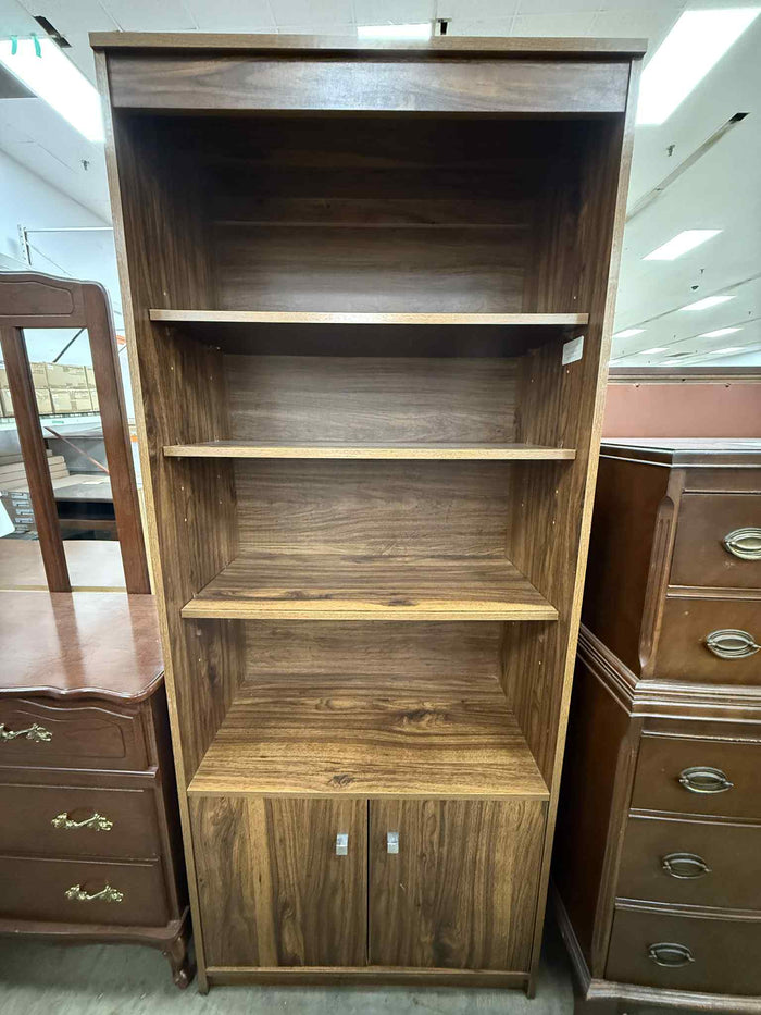 Natural Finish Walnut Bookcase